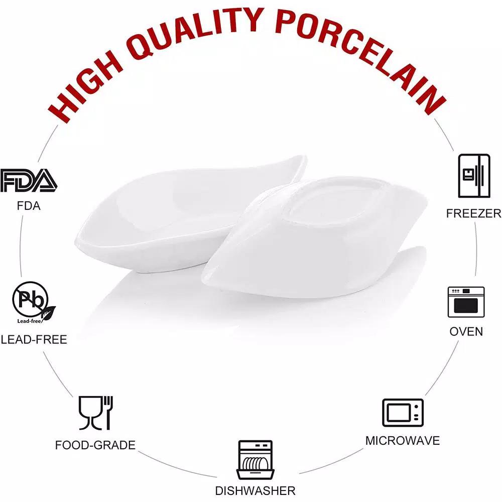 MALACASA 4.75-Inch White Porcelain Ramekins Set of 12 - Versatile Ceramic Souffle and Dipping Dishes