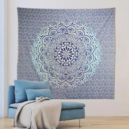 WallPops Zahra Purple Floral Medallion Wall Tapestry - Bohemian Cotton Wall Hanging thumbnail 1