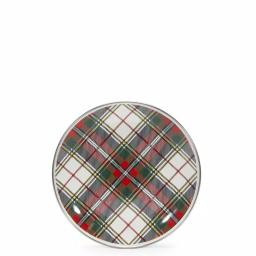 Golden Rabbit Highland Plaid 8 in. Enamelware Round Salad Plate Set of 4 thumbnail 1