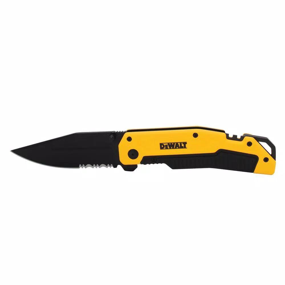 DEWALT DWHT10313 3.5 in. Stainless Steel Serrated Clip Point Folding Knife
