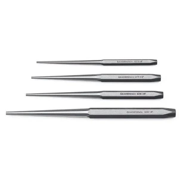 GearWrench 4-Piece Long Taper Punch Set, Alloy Steel