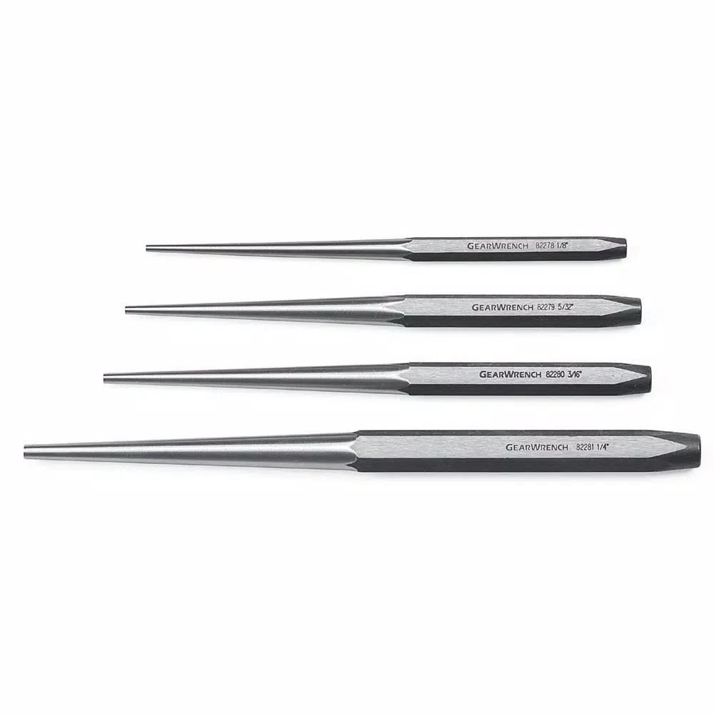 GearWrench 4-Piece Long Taper Punch Set, Alloy Steel