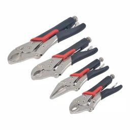 KING 4-Piece Locking Pliers Set, Curved Jaw and Long Nose, Cushioned Grip thumbnail 1