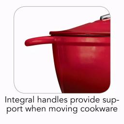 Tramontina Gourmet 6.5 qt. Enameled Cast Iron Round Dutch Oven with Lid, Gradated Red thumbnail 2