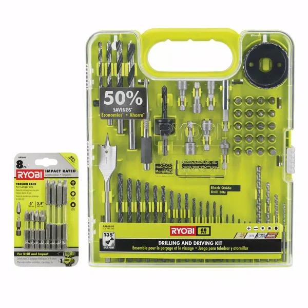 RYOBI 68-Piece Multi-Material Drill and Drive Kit with Bonus 8-Piece Impact Rated Driving Set