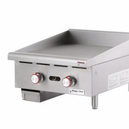 Magic Chef 24 in. Commercial Natural Gas Countertop Griddle, Stainless Steel thumbnail 4