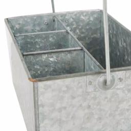 Mind Reader Silver Galvanized Steel Utensil Caddy - 3 Compartment Flatware & Condiment Organizer thumbnail 3
