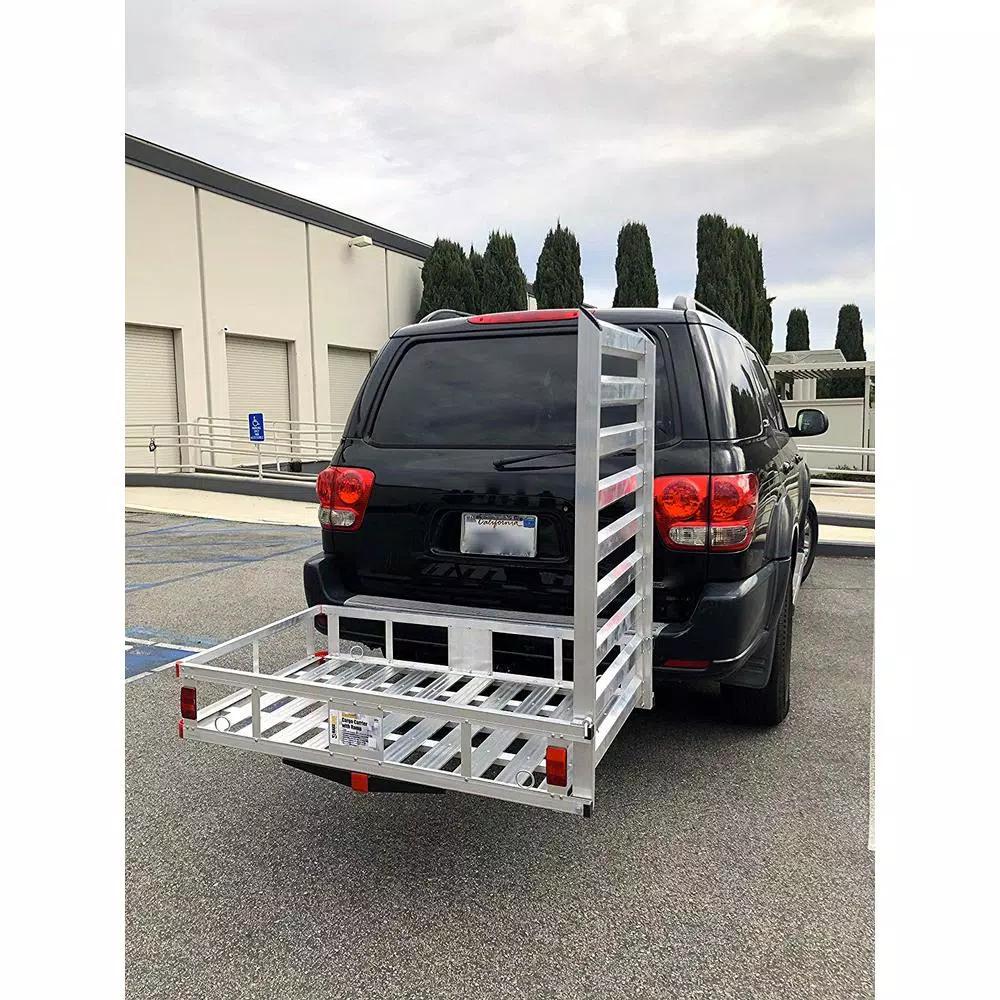 MaxxHaul 80779 Aluminum Hitch Mount Cargo Carrier with 47" Ramp, 500 lb Capacity, 2 in. Receiver
