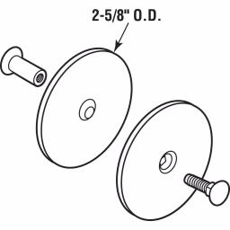 Prime-Line Satin Nickel Door Hole Cover Plate, 2-5/8 in. Diameter, Heavy Duty Steel thumbnail 2