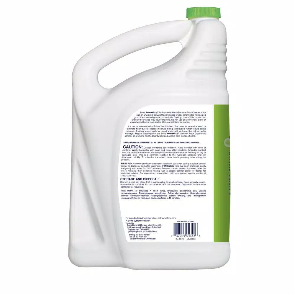Bona PowerPlus Antibacterial Hard-Surface Floor Cleaner Refill, 128 oz.
