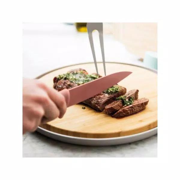 BergHOFF Leo 3-Piece Carving Set with Bamboo Cutting Board, Carving Knife and Fork