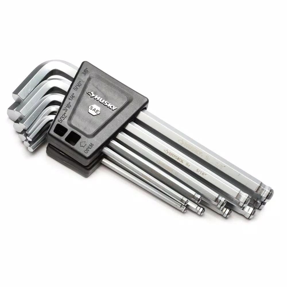 Husky 10-Piece Compression Ring Hex Key Set, Metric and SAE