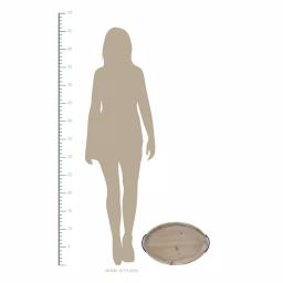 Stratton Home Decor Natural Wood Oval Tray with Black Metal Handles thumbnail 4