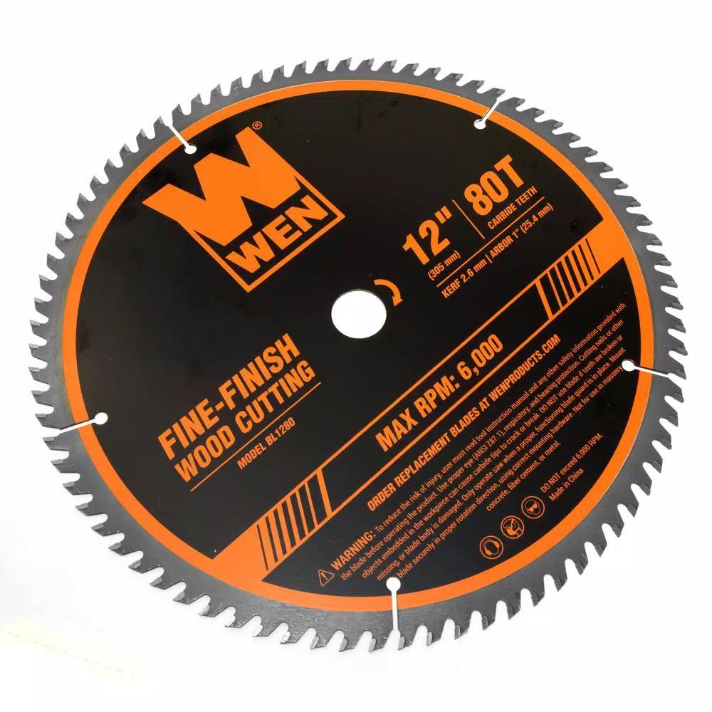WEN 12 in. Carbide-Tipped Woodworking Saw Blade Set, 32-Tooth & 80-Tooth (2-Pack)