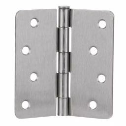 Design House 4 in. x 1/4 in. Radius Satin Nickel Steel Door Hinge Value Pack (3-Pack) thumbnail 2