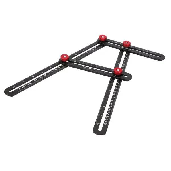Husky 10 in. Multi-Angle Measuring Ruler, Aluminum Construction for Carpentry and Tiling