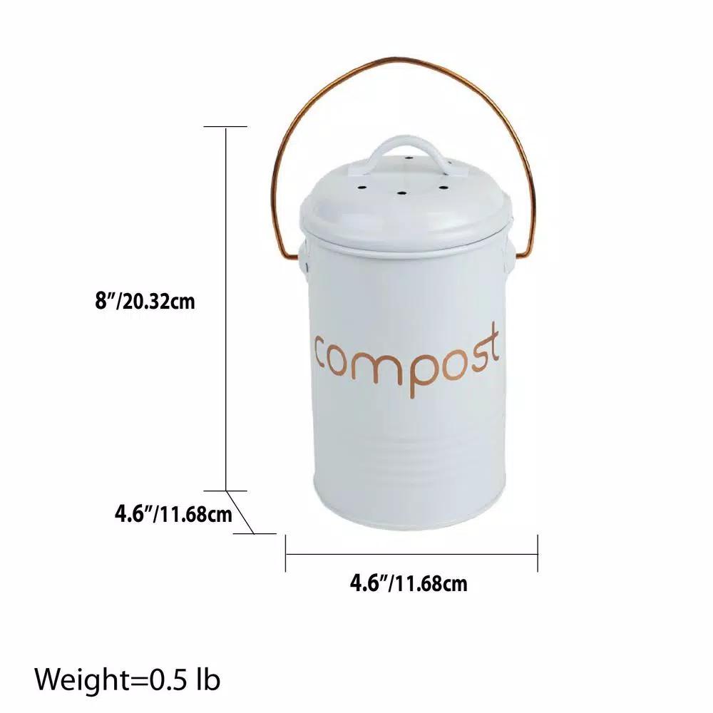 Home Basics Grove Collection Metal Compost Bin with Handle