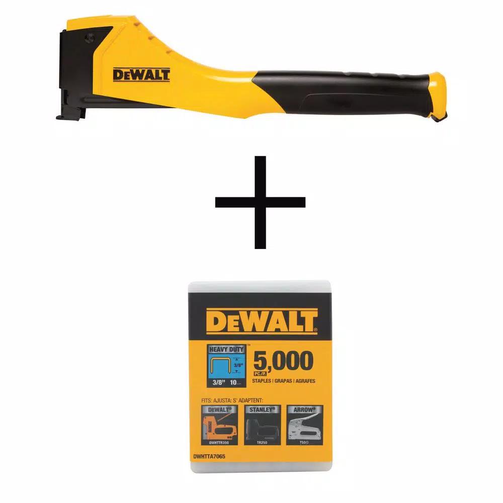 DEWALT Heavy-Duty Hammer Tacker with 5,000 Heavy-Duty 3/8 in. Staples