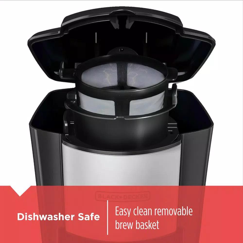 BLACK+DECKER Single Serve Drip Coffee Maker with 16 oz. Travel Mug, Black