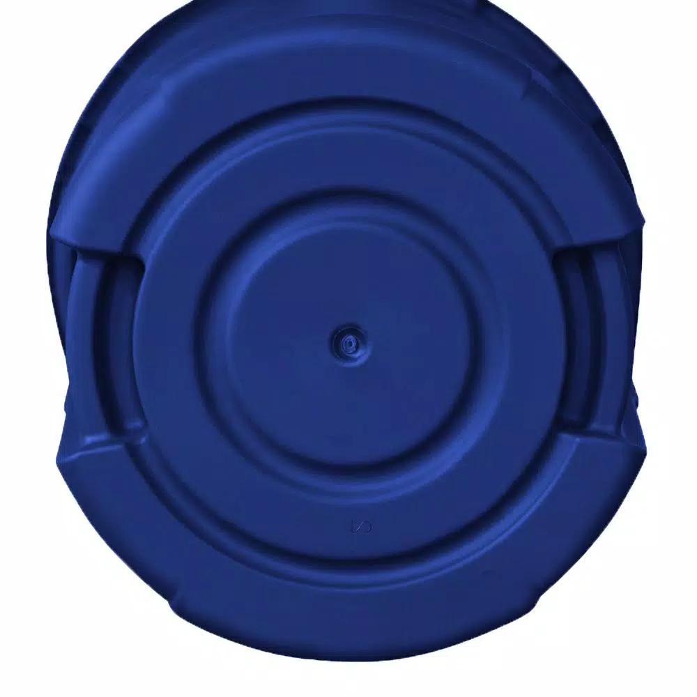HDX Otto 32 Gal. Blue Round Plastic Recycling Bin with Lid and Recycling Logo