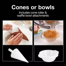 Proctor Silex 800W Waffle Cone and Waffle Bowl Maker, White thumbnail 7