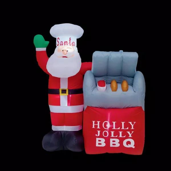 Brite Star 5 ft. BBQ Santa Inflatable Airblown Holiday Decor with LED Lights