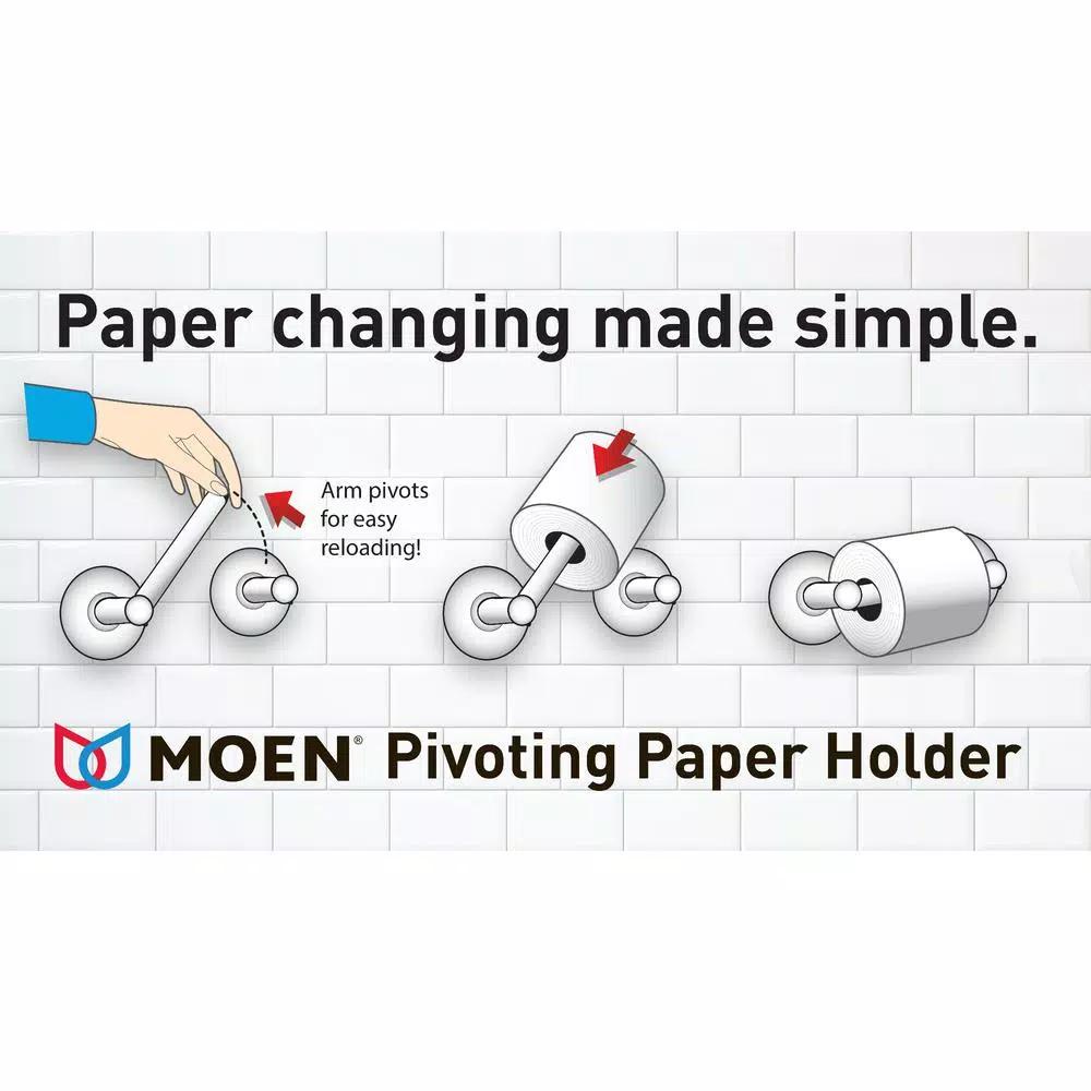 Moen Jansen Pivoting Toilet Paper Holder, Chrome Finish