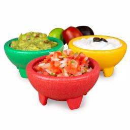 Taco Tuesday 3-Piece Plastic Salsa Bowl Set - 8 fl. oz. Assorted Colors thumbnail 3