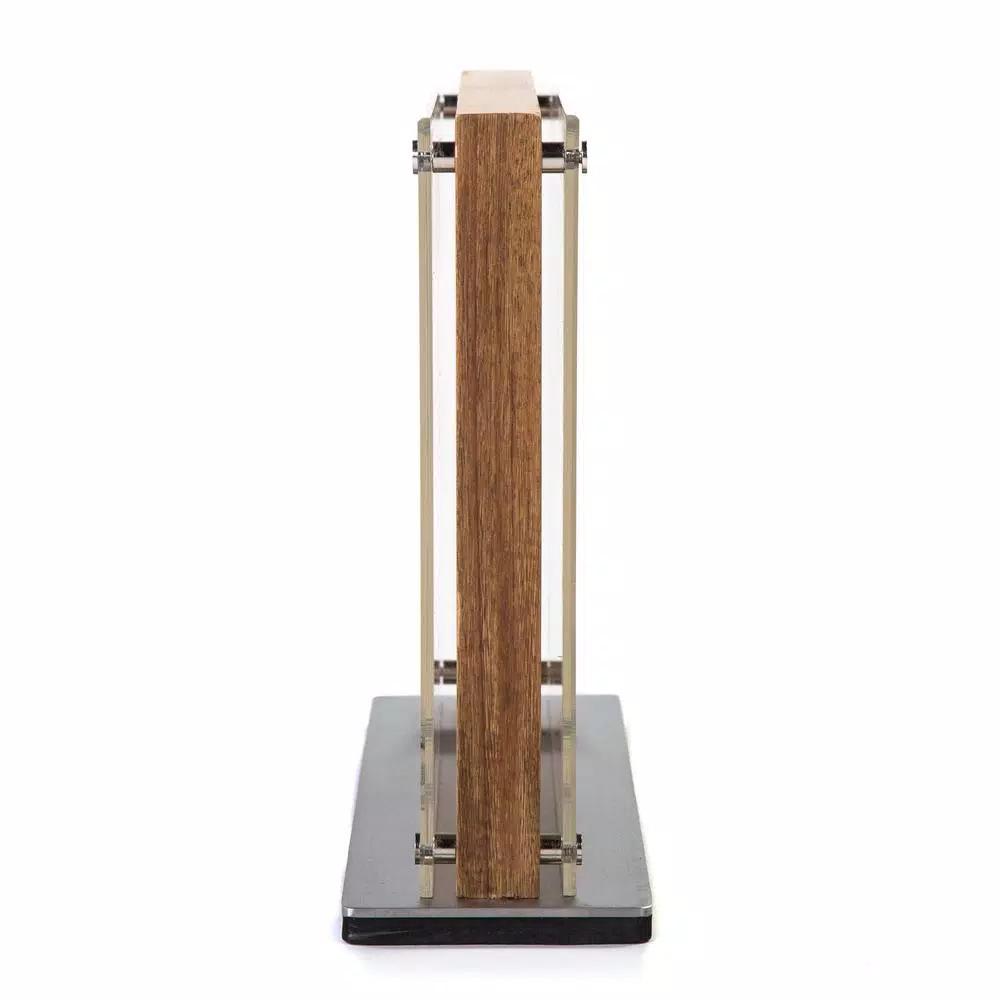 SCHMIDT BROS. Downtown Acacia Wood Knife Block - Two-Sided Magnetic Storage with Acrylic Safety Covers