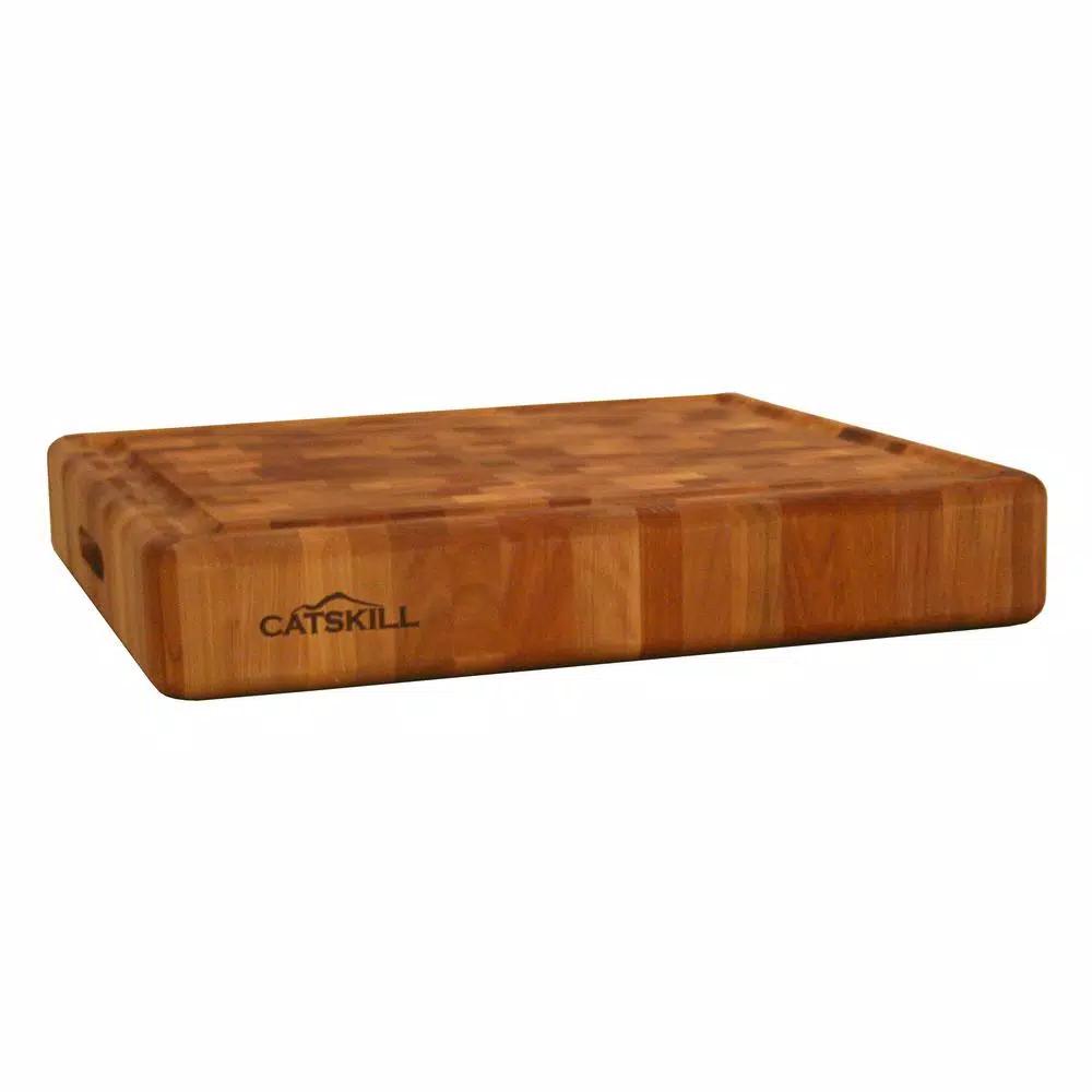 Catskill Craftsmen 18 in. Thick Slab End Grain Hardwood Cutting Board - Square Butcher Block
