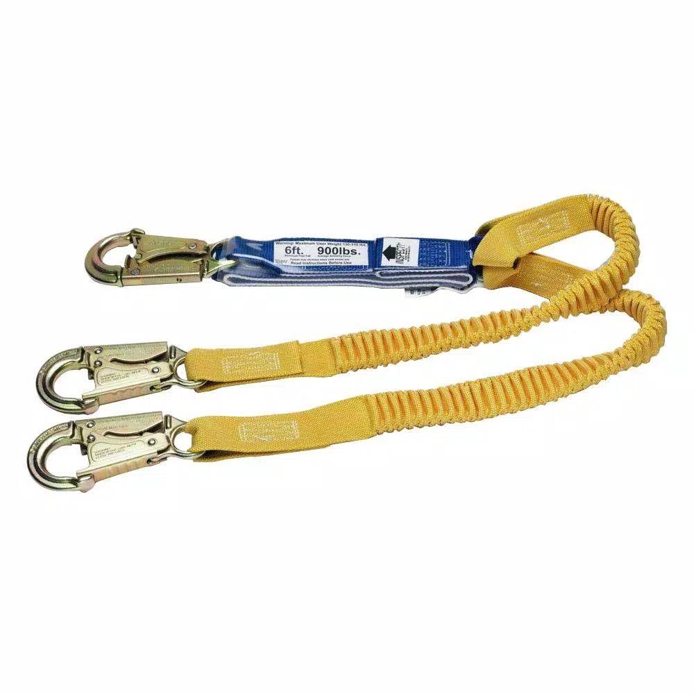WERNER Upgear Werner DeCoil 6 ft. Twin Leg Stretch Lanyard with DCELL Shock Pack