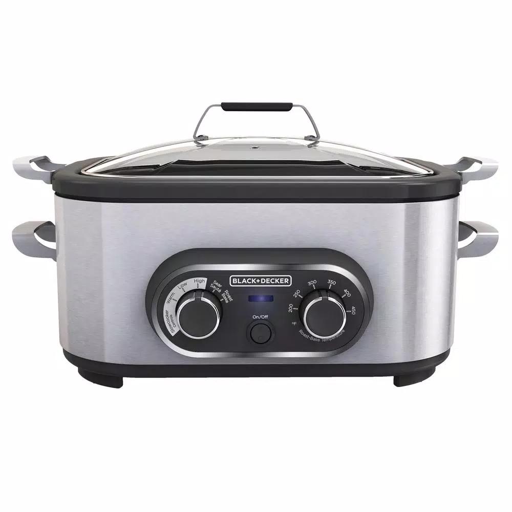 BLACK+DECKER BLACK + DECKER 6.5 Quart Stainless Steel Multicooker and Slow Cooker