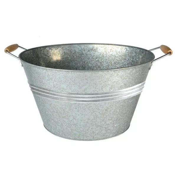 Artland Masonware 8 Qt. Galvanized Steel Oval Party Tub with Riveted Handles