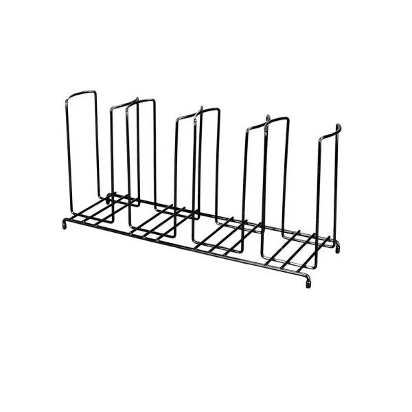 Unbranded Black 4-Section Wire Rack Cup and Lid Organizer for Catering and Restaurants