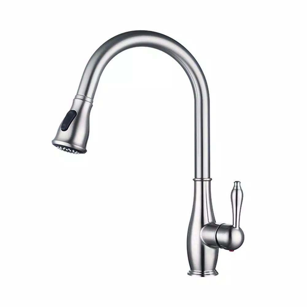 Vanity Art 7.6 in. Single-Handle Pull-Down Sprayer Kitchen Faucet in Polished Chrome