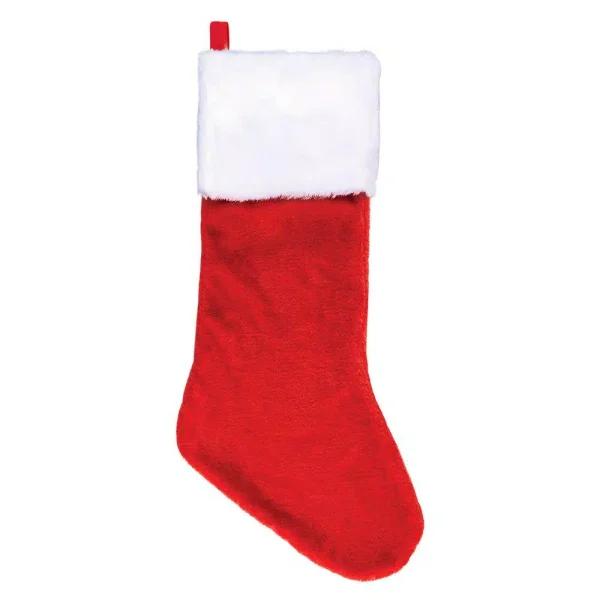 Amscan 32 in. Jumbo Plush Christmas Stockings with White Trim (2-Pack)