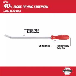 Milwaukee 8-Piece Pry Bar and Hook & Pick Set with I-Beam Design thumbnail 4