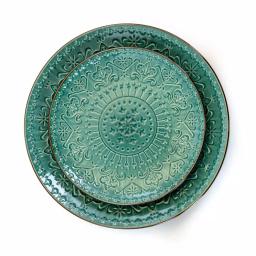 Elama 16-Piece Sea Green Stoneware Dinnerware Set, Service for 4 thumbnail 4
