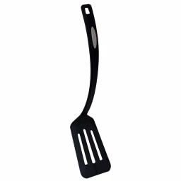 Unbranded Black Nylon Flexible Non-Stick Slotted Spatula with Curved Handle thumbnail 4