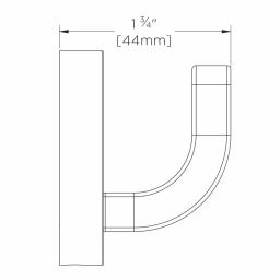 Speakman Vector Single Robe Hook in Matte Black - Modern Metal Wall Mounted thumbnail 2