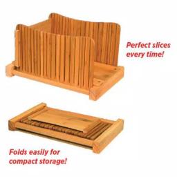 Unbranded DB-Tech Bamboo Wood Compact Foldable Bread Slicer - Adjustable Thickness thumbnail 6