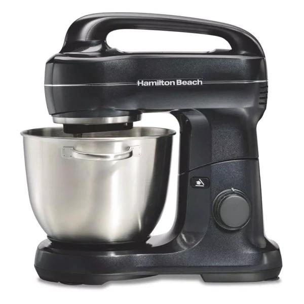 Hamilton Beach 4 Qt. 7-Speed Stand Mixer with Stainless Steel Bowl, Black