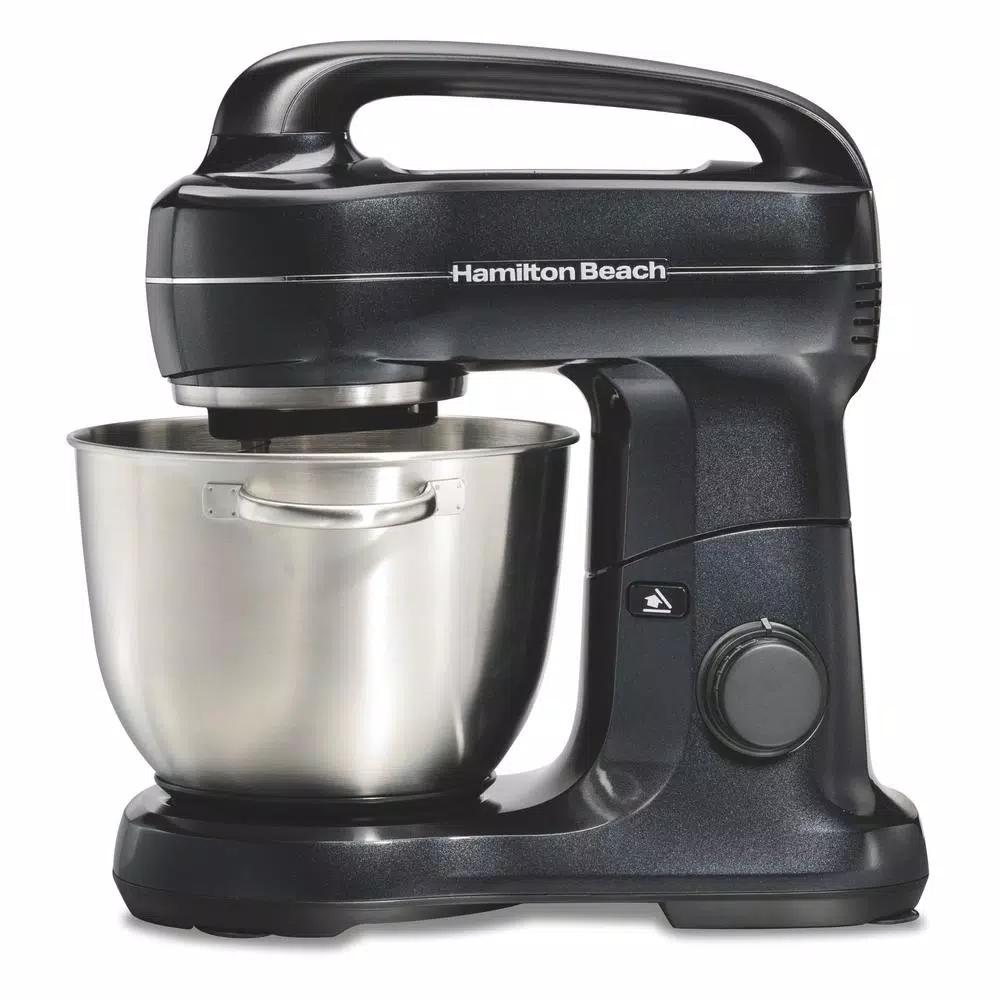 Hamilton Beach 4 Qt. 7-Speed Stand Mixer with Stainless Steel Bowl, Black