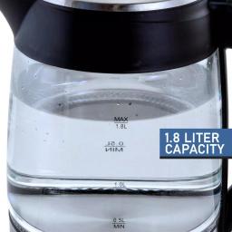 MegaChef Mega Chef 1.8L Glass and Stainless Steel Electric Tea Kettle thumbnail 7