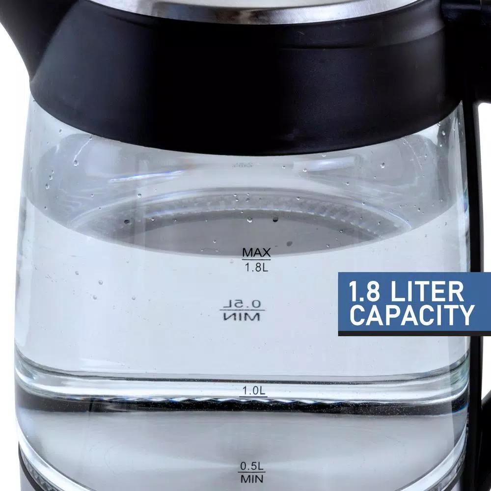MegaChef Mega Chef 1.8L Glass and Stainless Steel Electric Tea Kettle