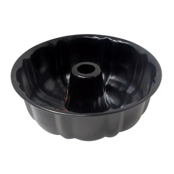 Home Basics Non-Stick Steel Fluted Bundt Cake Pan, Black
