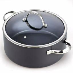 Cooks Standard 7 Qt. Hard-Anodized Aluminum Nonstick Casserole Dish with Glass Lid, Black thumbnail 1