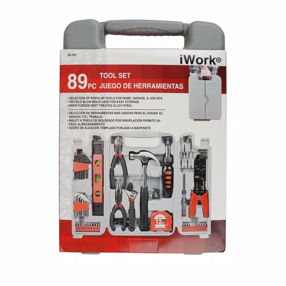 OLYMPIA 89-Piece DIY Home Tool Kit Set with Blow Molded Storage Case
