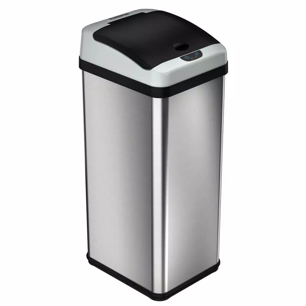 Halo 13 Gallon Platinum Extra-Wide Stainless Steel Automatic Sensor Trash Can