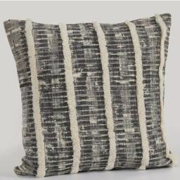 LR Resources Black and Gray Striped Hypoallergenic Throw Pillow, 18 x 18 in. thumbnail 2